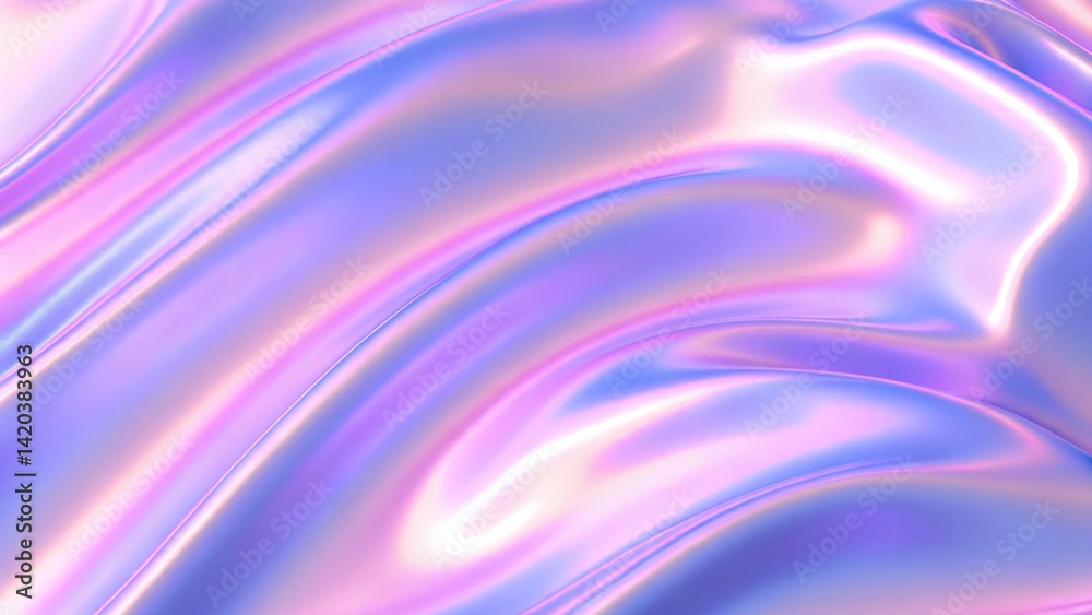 Poster Holographic background with glass shards. Rainbow reflexes in pink and purple colors. Abstract trendy pattern. Texture with a magical effect. Iridescent lights and dreamy pastel reflections