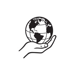 hand holding globe