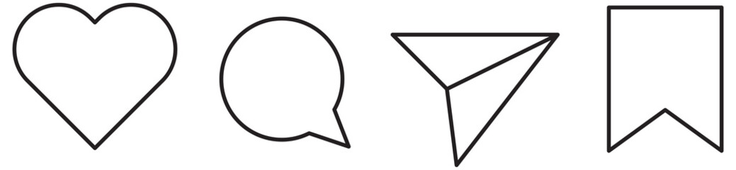  Social Media Interaction Icons (Outline Style)