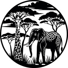 A vibrant safari scene featuring a majestic elephant.