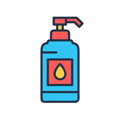 Hand sanitizer bottle icon on a black background