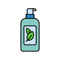 Eco-Friendly Lotion Bottle with Leaves Icon Illustration