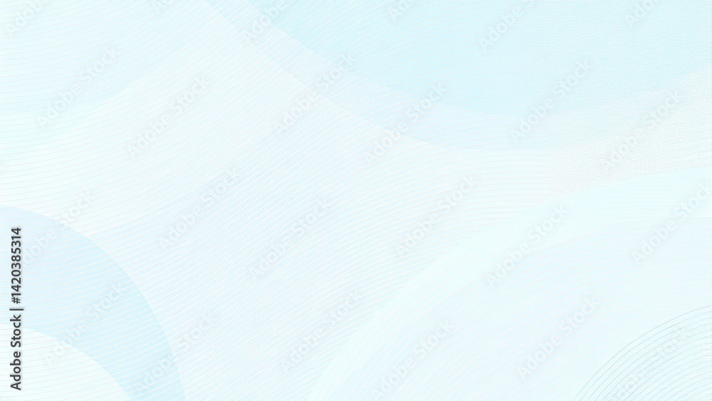 Aufkleber Light blue, cyan waves. Sea, streaming water concept. Flowing subtle curves. Line art pattern. Technology background. Vector colored watermark. Abstract design for landing page, banner, digital