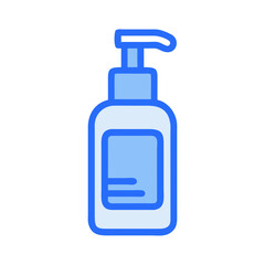 Blue Hand Sanitizer Bottle Graphic on Black Background