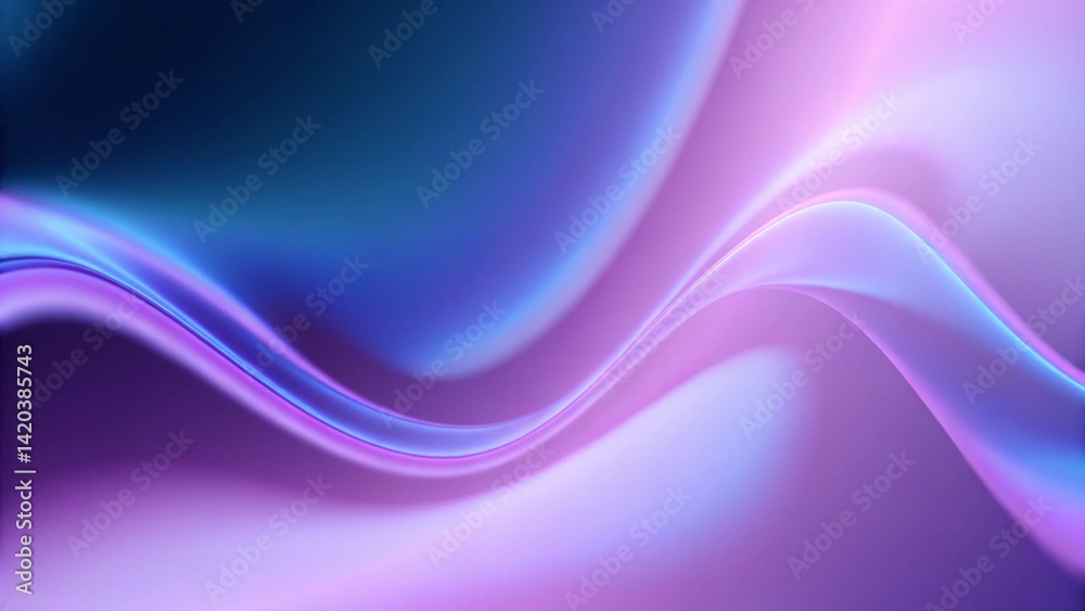 Leinwandbilder minimalistic abstract background with blue violet 3d waves. banner with purple soft wavy embossed te