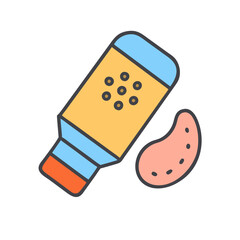 Foundation Tube and Swatch Illustration on Black Background