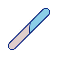 Blue and pink nail file icon on black backdrop