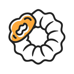 Minimalist scrunchie illustration for hair accessories design.