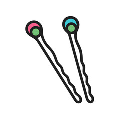 Simple Bobby Pins for Hairstyle on Black Background