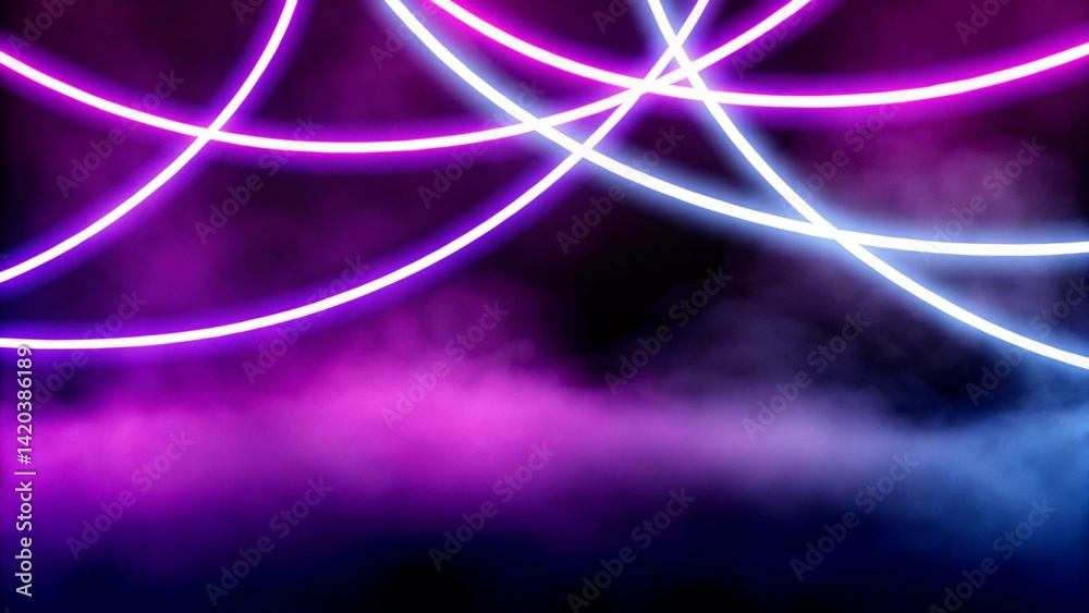 Poster Neon audio voice frequency wave and abstract sound light vector background. Radio pulse effect curve design. Volume music track line vibrant motion illustration. Electronic record led graph chart