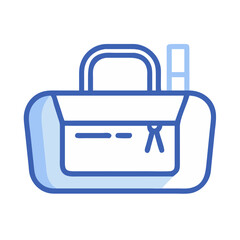 Stylish Blue and White Toiletry Bag Icon Illustration