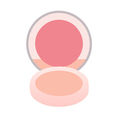 Open compact powder with blush and face powder