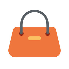 Elegant Orange Handbag Icon Illustration on Black Background