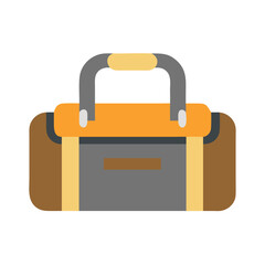 Stylish brown and gray duffel bag graphic illustration