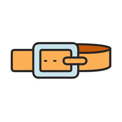 Illustration of a Stylish Brown Belt with Blue Buckle