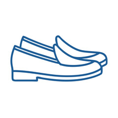 Blue Loafers Outline on Black Background Illustration Image
