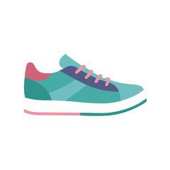 Stylish Teal Sneaker Vector Illustration on Black Background