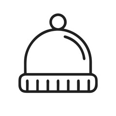 Outline Winter Hat Icon on Dark Background