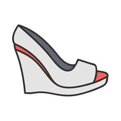 Trendy wedge heel shoe illustration on a black background