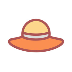 Stylish sun hat vector illustration on a black background