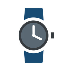 Blue Wristwatch Illustration Timekeeping Classic Elegant Style Simple Design