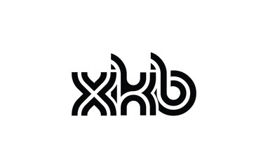 XKB Creative Unique Modern Letter Logo Design. Stylized logo featuring a unique letter design, presenting abstract minimalist aesthetics and modern appeal.