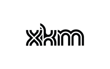 Obraz premium XKM Creative Unique Modern Letter Logo Design. Stylized logo featuring a unique letter design, presenting abstract minimalist aesthetics and modern appeal.