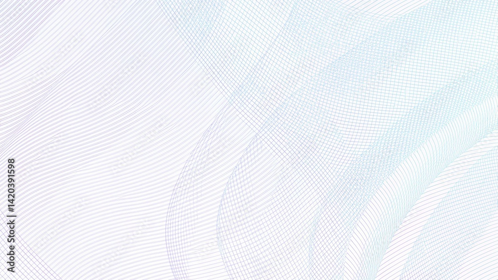 Poster turquoise, purple draped net on wavy subtle curves. abstract cheque, ticket, banner, certificate tem