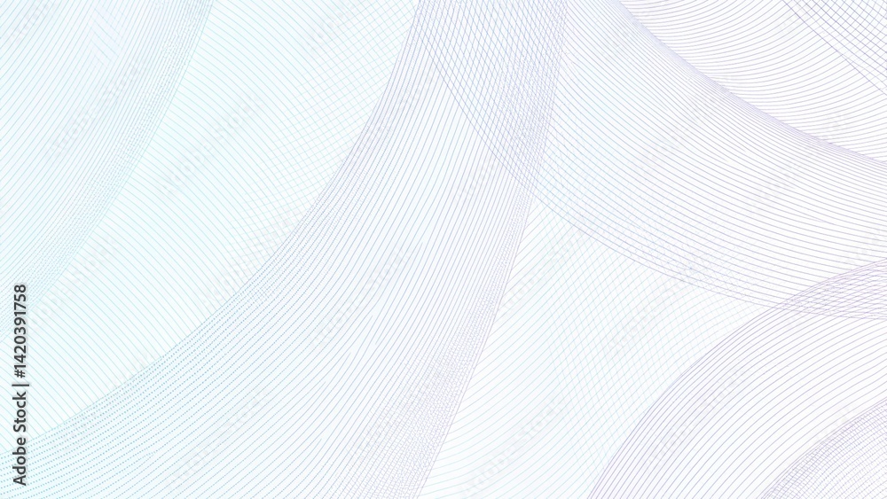 Poster turquoise, purple draped net on wavy subtle curves. abstract cheque, ticket, banner, certificate tem