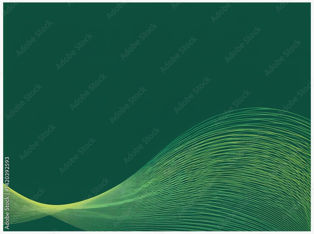 Poster vibrant green abstract background with flowing lines creating a dynamic visual effect and depth perc