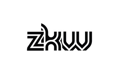 Fototapeta premium ZKW Creative Unique Modern Letter Logo Design. Stylized logo featuring a unique letter design, presenting abstract minimalist aesthetics and modern appeal.