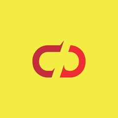 letters cd or dc text logo design vector