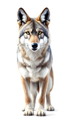 Obraz premium Studio Shot of Captivating Wolf: Isolated Portrait on White - Perfect for Animal and Wildlife Design Projects - isolated background high resolution premium collection