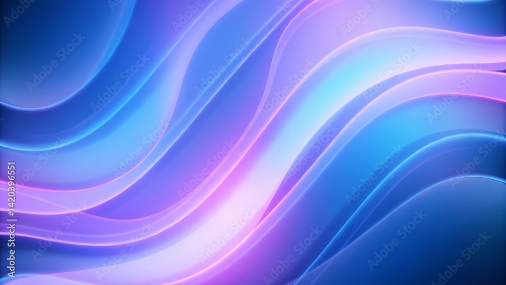 Aufkleber Abstract diffluent paint with purple and blue glow. Wavy glowing pattern for your design. Stylish background from swirling lines. Perfect for futuristic, modern, and creative visual themes.