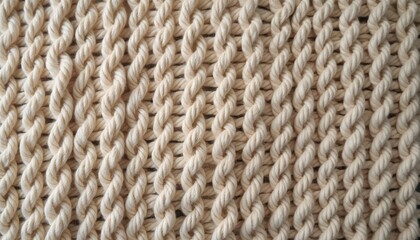 Close-up handmade macrame textile texture background. Beige braided cotton threads. Modern home decor element for wall hanging. Interior design. Craft art detail.