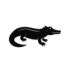 Crocodile Silhouette vector art on white background