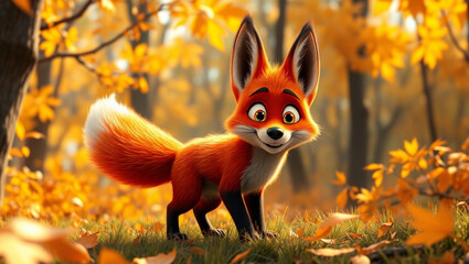 Fototapeta premium Red fox in the forest