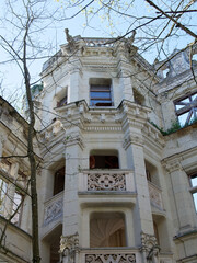 L'escalier du Château de la Mothe Chandeniers.
Les Trois Moutiers, Vienne, Nouvelle-Aquitaine, France
