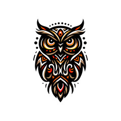 Fototapeta premium illustration vector graphic of tribal art tattoo owl