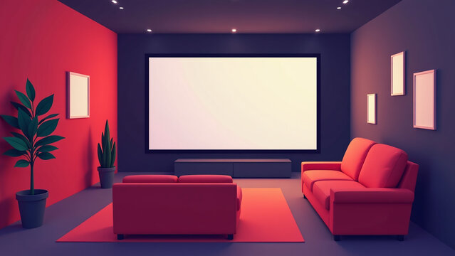 room designed watching movies home special screen comfortable