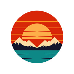 Obraz premium retro vintage sunset over tropical ocean horizon