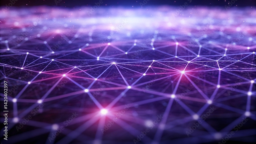 Poster abstract technology geometric background with connected fractal design, digital, network, innovation