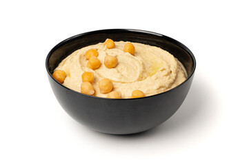 Hummus in bowl, houmous dip, chickpea humus tahini sauce, middle eastern spread