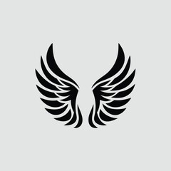 Obraz premium Abstract Black Wings Design Graphic Element for Logo