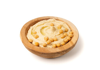 Hummus in bowl, houmous dip, chickpea humus tahini sauce, middle eastern spread