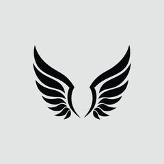 Obraz premium Stylized Black Wings Graphic Design Element