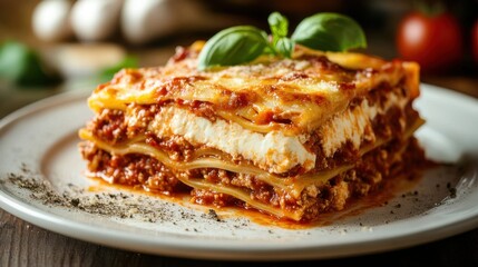 Lasagna, Italian food.