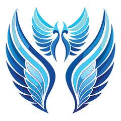 Abstract Blue Wings Design Element for Logo or Branding