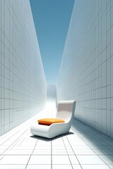 Modern lounge chair in a minimalist architectural space