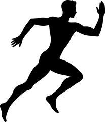 Dynamic Silhouette of a Running Man